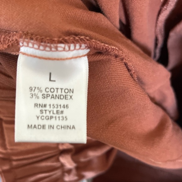 Good Luck Gem|Burnt Orange Rust cropped wide leg pants, stretchy waist•Large - Picture 11 of 14